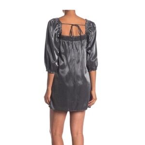 Nordstrom Row A Ballon Sleeve Metallic Gray Women’s Size Small